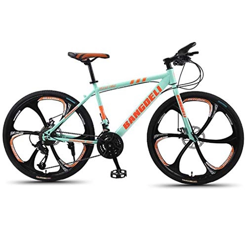 Bicicletas de montaña : JLASD Bicicleta Montaña Bicicletas De Montaña 26" Armadura Rueda MTB 21 / 24 / 27 / 30 Velocidad De Peso Ligero De Acero Al Carbono De Doble Suspensión del Freno De Disco (Color : Green, Size : 21speed)