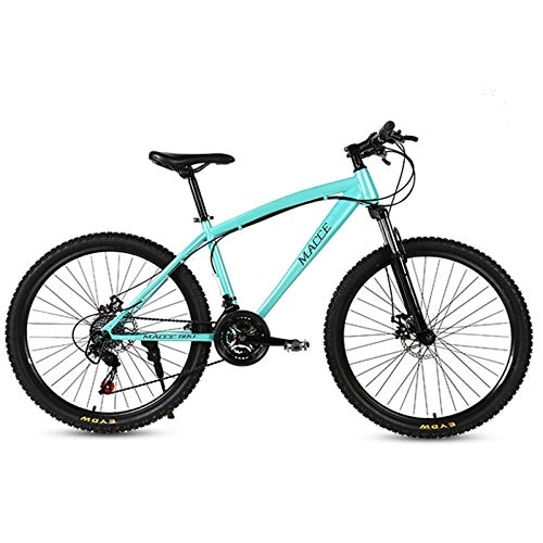 Bicicletas de montaña : jooe Bicicleta De Montaña 24 Pulgadas Ruedas Hombres Y Mujeres Adultos 21 Velocidad Variable Rueda De Radios Doble Freno De Disco Bicicleta, Blue