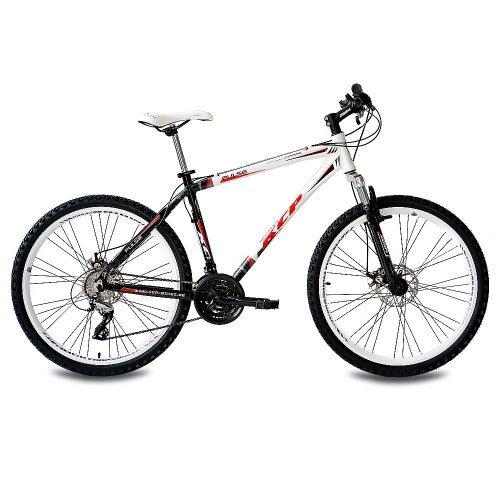 Bicicletas de montaña : KCP 26" Mountain Bike Pulse Alloy 24 Speed Shimano Unisex White Black - (26 Inch)