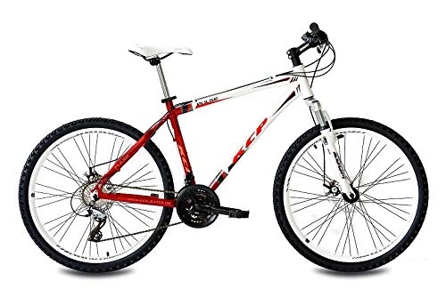Bicicletas de montaña : KCP 26" Mountain Bike Pulse Alloy 24 Speed Shimano Unisex White Red - (26 Inch)