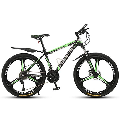 Bicicletas de montaña : KUKU Bicicleta De Montaña con Suspensión Completa De 21 Velocidades, Bicicleta De Montaña De Acero con Alto Contenido De Carbono De 26 Pulgadas, Black Green