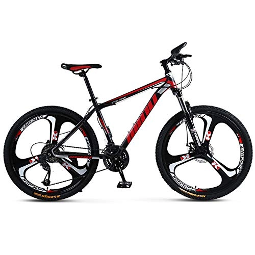 Bicicletas de montaña : KUKU Bicicleta De Montaña De 26 Pulgadas, Bicicleta De Montaña De Acero De Alto Carbono De 27 Velocidades, Bicicleta para Exteriores, Adecuada para Entusiastas De Los Deportes Y El Ciclismo, Black Red