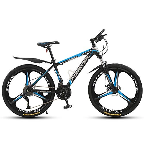 Bicicletas de montaña : KUKU Bicicleta De Montaña De 27 Velocidades, Bicicleta De Montaña De Acero con Alto Contenido De Carbono De 26 Pulgadas, Adecuada para Entusiastas De Los Deportes Y El Ciclismo, Black Blue