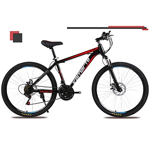 Bicicletas de montaña : KXDLR Bicicletas De Montaña para Adultos De 26 Pulgadas MTB Alto Carbono Frontal del Marco De Acero Suspensión Plegable Bicicletas Frenos De Disco Doble De Bicicletas De Montaña, Negro, 21 Speeds