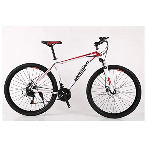 Bicicletas de montaña : KXDLR MTB 21-30 Velocidades para Hombre Duro-Cola MTB 26" Y Neumticos De 17 Pulgadas Suspensin Tenedor Captulo con Bicicletas De Doble Freno De Disco, Blanco, 21 Speed