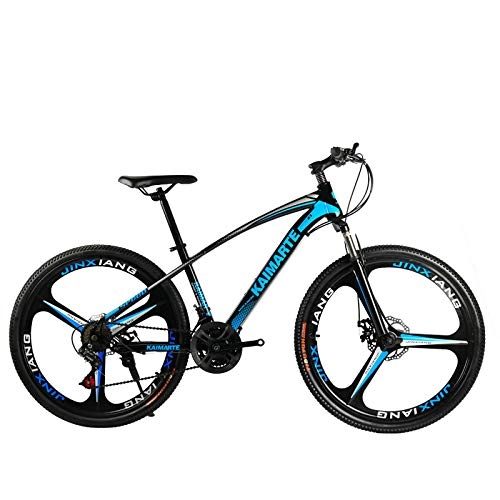 Bicicletas de montaña : Las bicicletas de montaña, los frenos de disco amortiguadores para montar, las bicicletas de montaña de 26 pulgadas y 21 velocidades estn hechas de aleacin de aluminio-Azul_24 * 15 (150-165 cm)