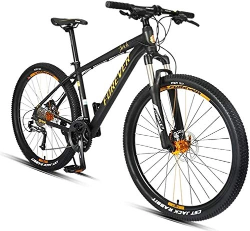 Bicicletas de montaña : LAZNG Bicicleta de montaña 27.5 Pulgadas Adultos 27 Velocidad Hardtail Bicicleta de montaña, Marco de Aluminio Ajustable del Asiento del Oro