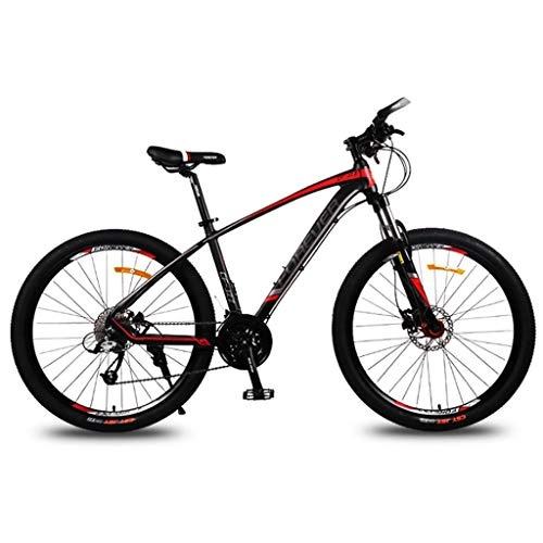 Bicicletas de montaña : LDDLDG - Bicicleta de montaña (26", 30 velocidades, unisex, con marco de aleación de aluminio, suspensión delantera, freno de disco doble (color: rojo)