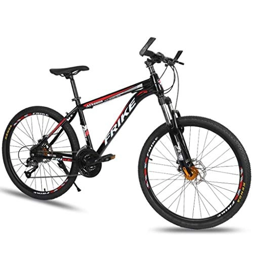 Bicicletas de montaña : LDDLDG - Bicicleta de montaña de 26 pulgadas, 21 velocidades, marco de aleación de aluminio, suspensión delantera, rueda de radio (color: negro)