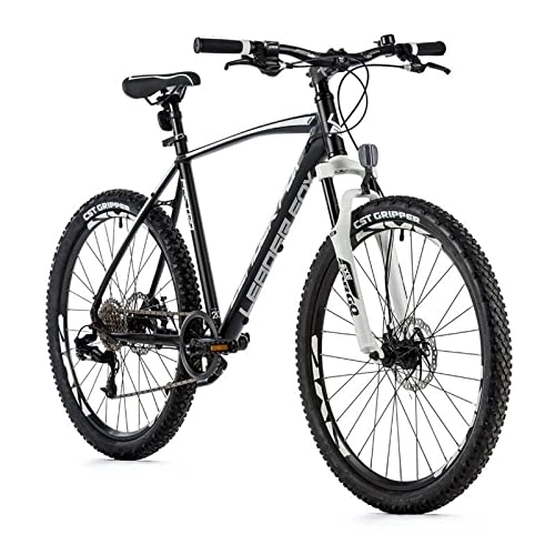 Bicicletas de montaña : Leader Fox Factor - Bicicleta de montaña (26", aluminio, 8 velocidades, frenos de disco, altura 36 cm), color negro y blanco