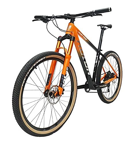 Bicicletas de montaña : Leichter Carbon-Mountainbike, 27, 5 / 29 Zoll 12 Geschwindigkeit MTB Mountainbike Hydraulische Scheibenbremse Kohlefaser-Mountainbike naranja-29x17