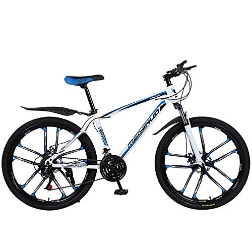 Bicicletas de montaña : LINGYUN Bicicleta de montaña para jvenes y Adultos, Opciones de Cuadro de Aluminio y Acero, Opciones de 7-21 velocidades, Ruedas de 26 Pulgadas, Rueda de Corte de 10 con Frenos de Disco, 24 Speed