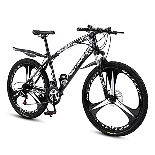 Bicicletas de montaña : LIUXR Bicicletas de Montaña 26 Pulgadas, 21 / 24 / 27 Velocidad Bicicleta de Montaña de Fat Tire para Adultos, Marco de Acero de Alto Carbono Doble Suspensión Completa Doble Freno de Disco, Black_24 Speed