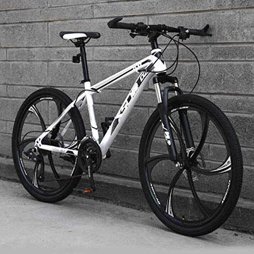 Bicicletas de montaña : LJLYL Bicicleta de montaña para Adultos, Bicicleta MTB rgida de Acero con Alto Contenido de Carbono, Horquilla Delantera amortiguadora, Freno de Doble Disco, E, 26 Inch 27 Speed