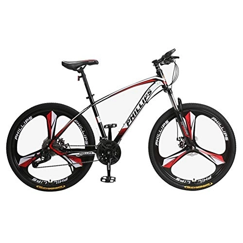 Bicicletas de montaña : LNX Freno de Doble Disco para Bicicleta de montaña (24 / 27 / 30 velocidades), Velocidad Variable, Acero de Alto Carbono, Altura Ajustable, Bicicleta para Estudiantes y jóvenes (Unisex)