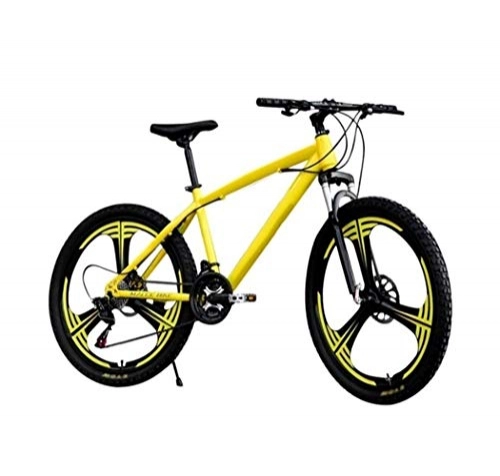 Bicicletas de montaña : LTY - Bicicleta de montaña para adultos, bicicleta de montaña, plegable, bicicleta de montaña, 26 pulgadas, con 21 frenos de disco dual, de 2 velocidades., color amarillo, tamaño 26 pulgadas