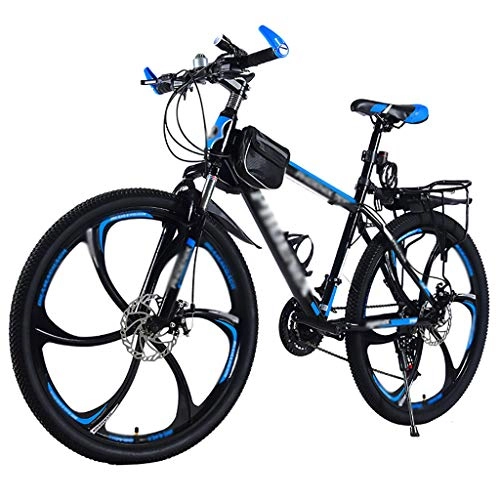 Bicicletas de montaña : LWZ Bicicleta de montaña Outroad para Adultos, Acero de Alto Carbono, 24 velocidades, 26 Pulgadas, Frenos de Disco Doble, Horquilla de suspensin, Bicicleta Antideslizante
