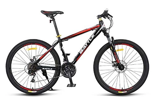 Bicicletas de montaña : LXC Bicicleta De Montaa De 26 Pulgadas Freno De Disco Doble De 24 Velocidades Doble Absorcin De Impactos Bicicleta De MTB Todoterreno Urbana Mltiples Opciones De Colores, Rojo