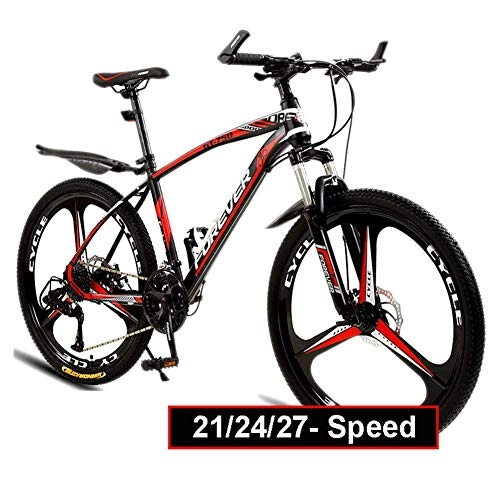 Bicicletas de montaña : LXDDP Bicicleta montaña, 26 pulg. 21 / 27 / 27 Velocidad Freno Disco Bicicleta 3 Cambios Bicicleta MTB suspensión Completa para Adolescentes Adultos, Cuadro Acero Alto Carbono Engrosado y Horquilla