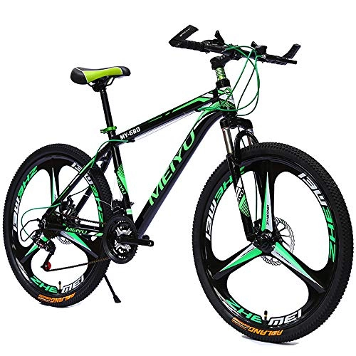 Bicicletas de montaña : LXZH Bicicleta De Carretera Montaña De 24 / 26 Pulgadas, Bicicletas De MTB con Horquilla Suspensión Y Doble Freno Disco, Bicicleta De Velocidad Variable 21 para Niños Hombres, Black Green, 24in