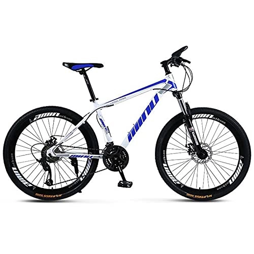 Bicicletas de montaña : M-YN Bicicletas De Montaña De 26 Pulgadas para Hombres Mujeres 21 / 24 / 27 Speed Suspensión Completo Frenos De Discadores De Playa Cruser Bicicletas(Size:24speed, Color:Azul)