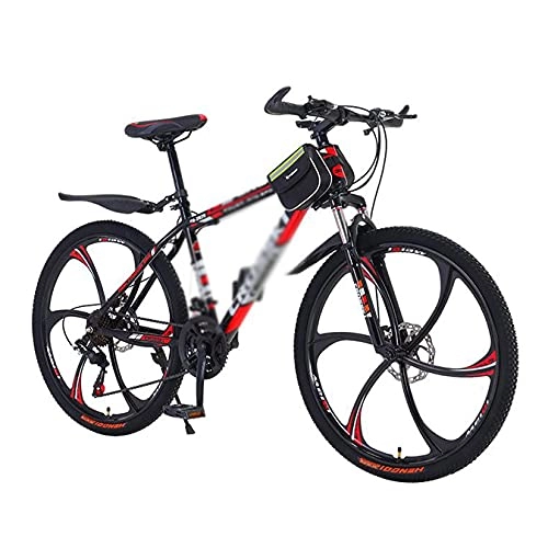 Bicicletas de montaña : MENG 26 en el Freno de Disco Bicicleta de Montaña 21 Velocidad Bicyclefor Hombres O Mujeres Mtb Mtb Mde Acero de Carbono con Tendidad de Suspensión / Rojo / 27 Velocidad