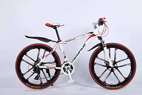 Bicicletas de montaña : MJY Bicicleta 26 en bicicleta de montaña de 27 velocidades para adultos, cuadro completo de aleacin ligera de aluminio, suspensin delantera de rueda para bicicleta para hombre, freno de disco 6-11,