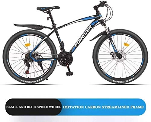 Bicicletas de montaña : MJY Bicicleta 26 pulgadas, bicicleta de montaña, velocidad 21 / 24 / 27 / 30, guardabarros delantero y trasero, sistema de doble freno de disco, bicicleta con radios 7-2, 30