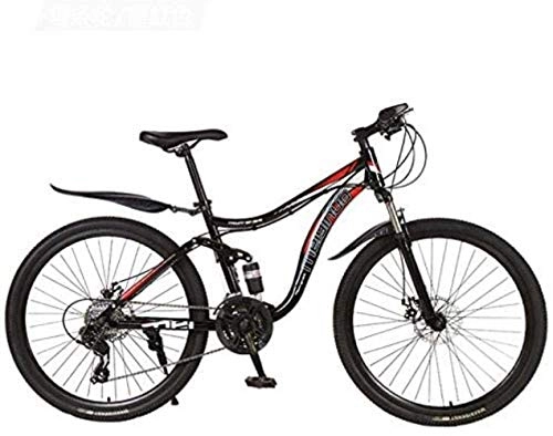 Bicicletas de montaña : MJY Bicicleta de montaña, bicicleta de MTB con cuadro de acero con alto contenido de carbono, doble suspensin con asiento ajustable, doble freno de disco, ruedas de 26 pulgadas 5-27, 21 velocidades