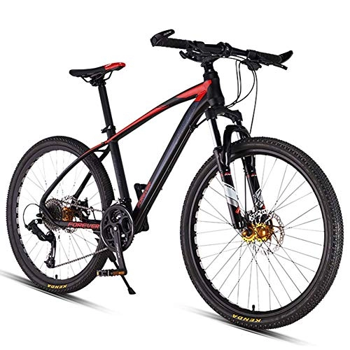 Bicicletas de montaña : MJY Bicicletas de montaña de 26 pulgadas y 27 velocidades, bicicleta de montaña rígida con freno de disco doble, bicicleta de montaña todo terreno para hombres y mujeres para adultos, rojo