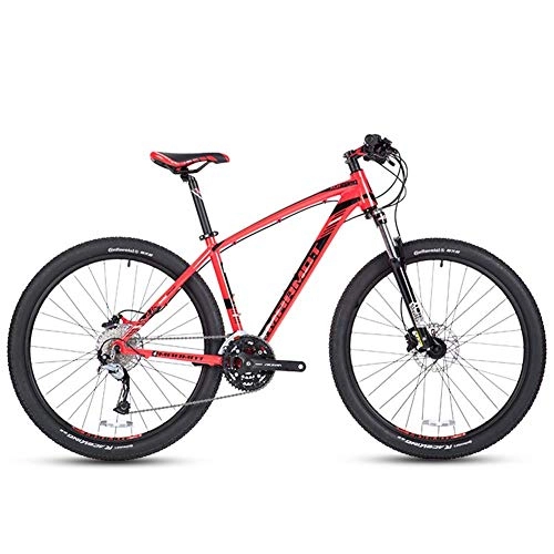 Bicicletas de montaña : MJY Bicicletas de montaña de 27 velocidades, ruedas grandes de 27, 5 pulgadas Bicicleta de montaña rígida, cuadro de aluminio para mujeres adultas y hombres Bicicleta de montaña todo terreno, rojo