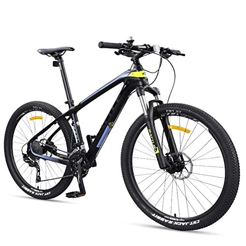 Bicicletas de montaña : MJY Bicicletas de montaña para adultos de 27, 5 pulgadas, bicicleta de montaña con marco de fibra de carbono ultraligera, freno de disco doble para hombres y mujeres, bicicleta de montaña rígida