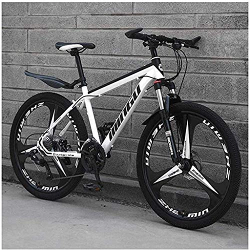 Bicicletas de montaña : MJY Bicicletas de montaña para hombre de 26 pulgadas, bicicleta de montaña rígida de acero con alto contenido de carbono, bicicleta de montaña con asiento ajustable con suspensión delantera 5-27, 24 v