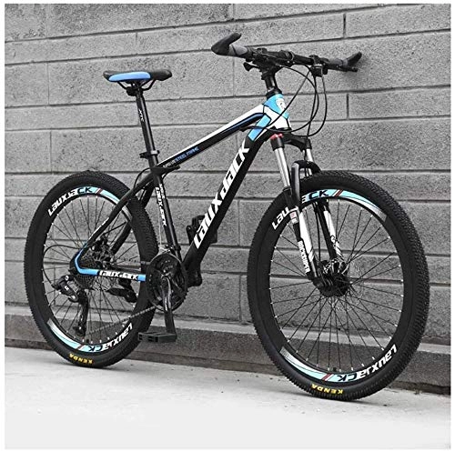 Bicicletas de montaña : Mountain Bike 24 Speed 26 Inch Double Disc Brake Front Suspension HighCarbon Steel Bikes Black