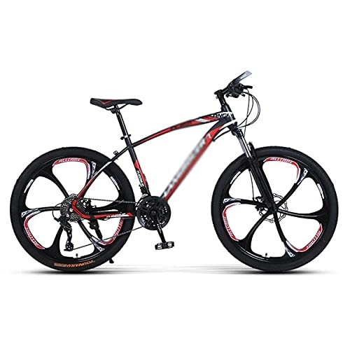 Bicicletas de montaña : MQJ 26 Pulgadas Adulto Bicicleta de Montaña Bicicleta de Acero Bicicleta Frente Suspensión Montaña Bicicleta para un Camino, Sendero Y Amp; Montañas / Rojo / 21 Velocidad