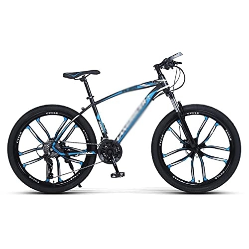 Bicicletas de montaña : MQJ Bicicleta de Montaña de 26 Pulgadas 21 / 24 / 27 Velocidades con Ciclismo de Frenos de Doble Disco Ciudad de Viaje Urbano Bicicleta para Adultos para Hombre para Mujer / Azul / 24 Velocidades
