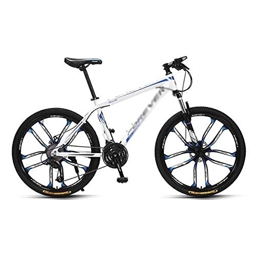 Bicicletas de montaña : MQJ Bicicleta de Montaña para Adultos 26"Ruedas de Las Ruedas de Las Ruedas de 27 Velocidades Desviadores con Frenos de Doble Disco para Niños para Niños Hombres Y Wome / Azul / 27 Velocidad