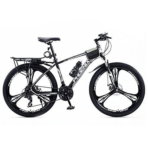 Bicicletas de montaña : MQJ Bicicleta de Montaña para Hombre 24 / 27-Velocidad de 27.5 Pulgadas Rueda de Doble Disco de Freno de la Suspensión Delantera para un Camino, Sendero Y Amplificador; Montañas / Negro / 24 Velocidades