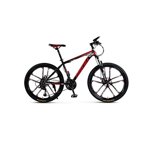 Bicicletas de montaña : MTB 26 Pulgadas 24 Doble Velocidad del Freno De Disco, Suspensin Completa De Bicicletas De Montaa Y Bicicletas Hombres Mujeres T Tipo Frente Tenedor De Choque Anti-Slip, Black Red