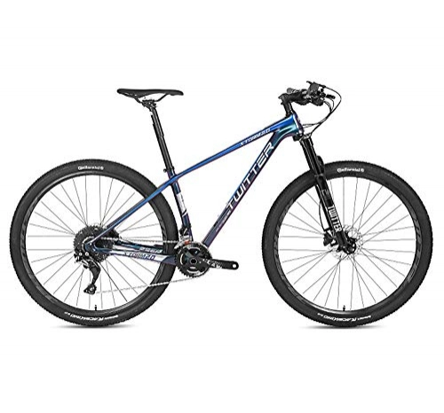 Bicicletas de montaña : MTB 27.5 / 29 pulgadas híbrido de bicicleta de fibra de carbón de la bicicleta con la velocidad 22 / 33 Desviador, 15 / 17 / 19 pulgadas marco, asiento ajustable, liberación rápida, Azul, 33speed, 27.5×17