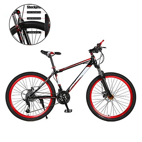 Bicicletas de montaña : MTB Adulto 24 / 26 Pulgadas, 21 / 24 / 27 Bicicleta de Velocidad Variable, Bicicletas adecuados para los desplazamientos y Paseos al Aire Libre, Rojo, 27 Speed 26 Inch