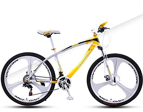Bicicletas de montaña : N / AO Bicicleta De Carretera Bicicleta De Montaña De 26 Pulgadas Bicicleta De Acero Al Carbono De 24 Velocidades para Adultos Rueda De 3 Cuchillas-Amarillo