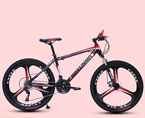 Bicicletas de montaña : N / AO Bicicleta De Trail para Adultos Bicicleta De Montaña De 26 Pulgadas 24 Velocidades Bicicleta De Carretera para Hombre Par De Freno De Disco-Rojo