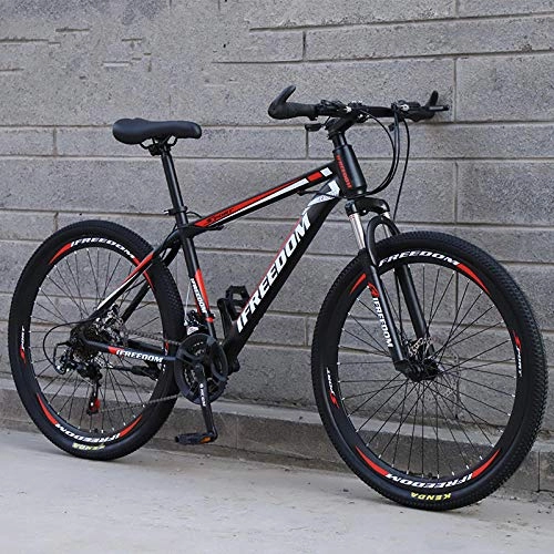 Bicicletas de montaña : N / AO Mountain Trail Bike Aleacin De Aluminio Gearshift Bicycle 21Speed Student Bicycle 26 Inch Outroad Bike Spoke Wheel-Negro y Rojo