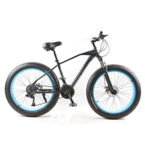 Bicicletas de montaña : Neumático de Grasa de 26 Pulgadas de 21 velocidades de Bicicleta de 21 velocidades: Adecuado para Bicicletas de montaña al Aire Libre en la Nieve (Negro y Azul)