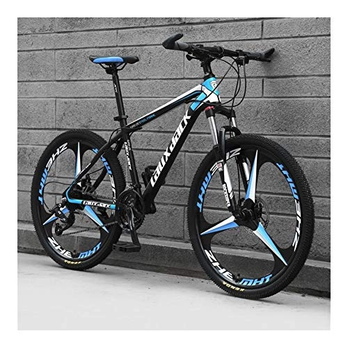 Bicicletas de montaña : Nologo Bicicletas de montaña adulto Crosscountry hombre mujer bicicleta bicicleta bicicleta estudiante casual, color Negro y azul., tamaño 21speed26inches