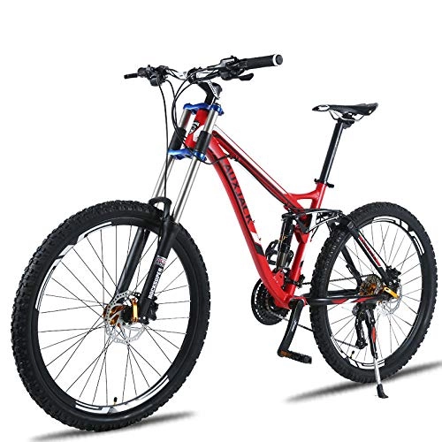 Bicicletas de montaña : Off-Road de aleacin de Aluminio de Velocidad Variable Bicicleta de Cola Suave Coche 24 / 27 Velocidad Bajada Mountain Bike-Downhill-Red_26 Pulgadas x 17 Pulgadas