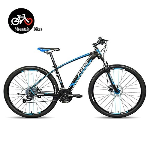 Bicicletas de montaña : QMMD 27.5 Pulgadas Bicicleta Montaña, 27 Velocidades Bicicleta, Adulto Hard Tail Bicicleta, Cuadro Aluminio, Hombres Doble Freno Disco Bicicleta de Montaña, 17.5 Inch Blue, 27 Speed