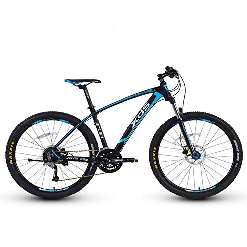 Bicicletas de montaña : QMMD 27.5 Pulgadas Bicicleta Montaña, 27 Velocidades Bicicleta de Montaña Hardtail, Adulto Bicicleta BTT, Aluminio, Mujer / Hombre Doble Freno Disco Bicicleta de Montaña, 27.5 Inch Blue, 27 Speed