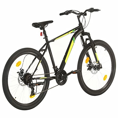 Bicicletas de montaña : Qnotici Bicicleta de montaña 27.5 Pulgadas Ruedas Tren de transmisión de 21 velocidades, Altura del Cuadro 42 cm, Negro